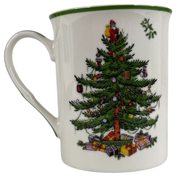 Spode Christmas Tree Mug Cup With Ceramic Old World Santa Claus Ornament New - Picture 7 of 11